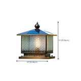 Classic Square Glass Solar Post Outdoor Table Lamp Image - 13