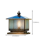 Classic Square Glass Solar Post Outdoor Table Lamp Image - 16