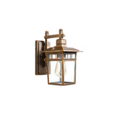 Classic Square Metal Outdoor Glass Lantern Wall Light Image - 7