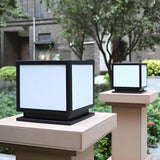 Classic Square Metal Outdoor Pathway Table Lamp Black Image - 14