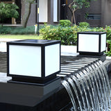 Classic Square Metal Outdoor Pathway Table Lamp Black Image - 17