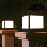 Classic Square Metal Outdoor Pathway Table Lamp Black Image - 18