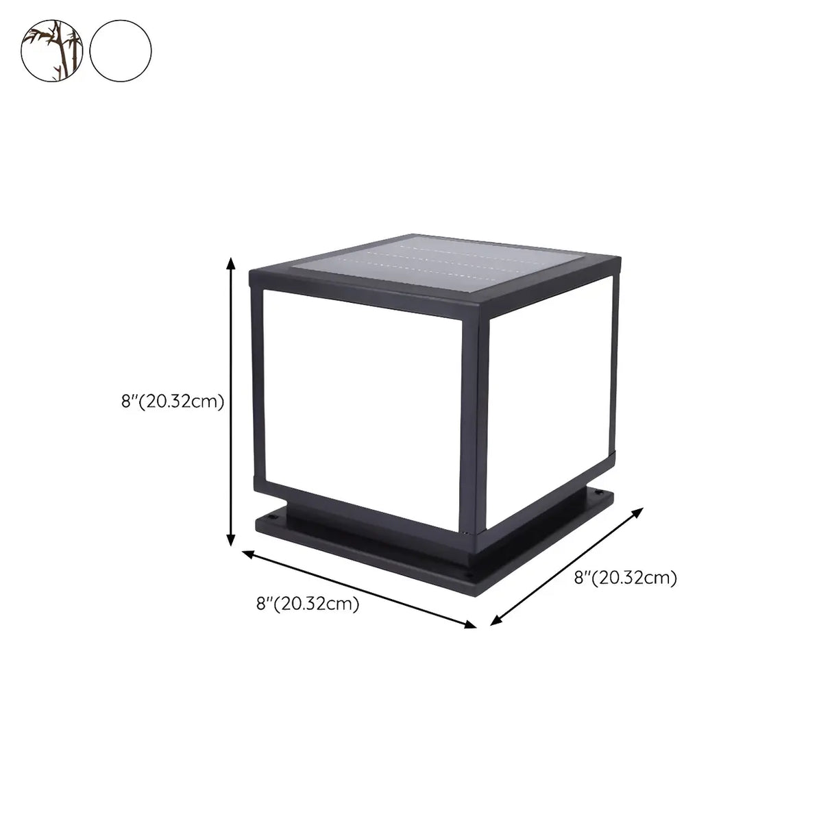 Classic Square Metal Outdoor Pathway Table Lamp Black 