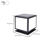 Classic Square Metal Outdoor Pathway Table Lamp Black #size