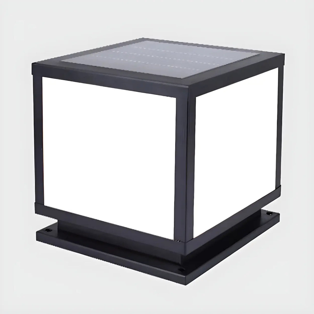 Classic Square Metal Outdoor Pathway Table Lamp Black Image - 2