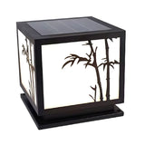 Classic Square Metal Outdoor Pathway Table Lamp Black Image - 5