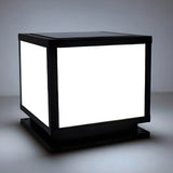 Classic Square Metal Outdoor Pathway Table Lamp Black Image - 8