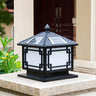 Classic Square Solar Lantern Outdoor Table Lamp Black Image - 1