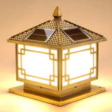 Classic Square Solar Lantern Outdoor Table Lamp Black Image - 9