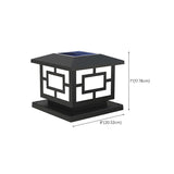 Classic Square Solar Post Light Black Outdoor Lamp LED Image - 14