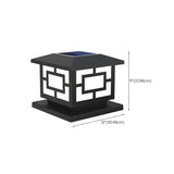 Classic Square Solar Post Light Black Outdoor Lamp LED Image - 16