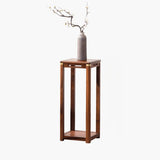 Classic Square Wood Base Indoor Plant Stand Walnut Image - 10