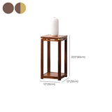 Classic Square Wood Base Indoor Plant Stand Walnut #size