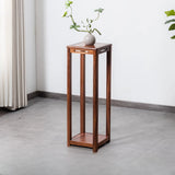 Classic Square Wood Base Indoor Plant Stand Walnut Image - 3