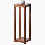 Classic Square Wood Base Indoor Plant Stand Walnut Image - 8