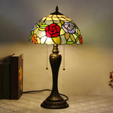 Classic Tiffany Dome Glass Shade Metal Table Lamp Image - 11