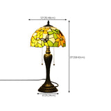 Classic Tiffany Dome Glass Shade Metal Table Lamp Image - 15