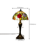 Classic Tiffany Dome Glass Shade Metal Table Lamp Image - 18