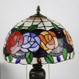 Classic Tiffany Dome Glass Shade Metal Table Lamp Image - 8