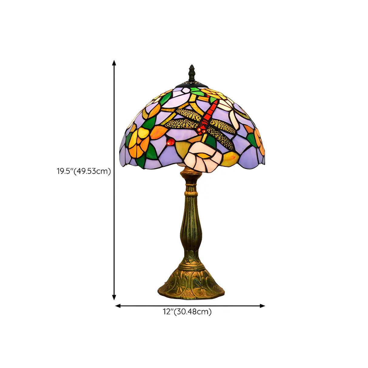 Classic Tiffany Dragonfly Stained Glass Table Lamp 