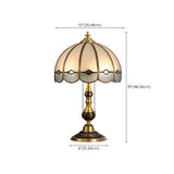 Classic Tiffany Golden Glass Dome Metal Table Lamp #size