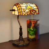 Classic Tiffany Style Banker Stained Glass Table Lamp Image - 13