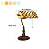 Classic Tiffany Style Banker Stained Glass Table Lamp #size