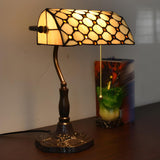 Classic Tiffany Style Banker Stained Glass Table Lamp Image - 2