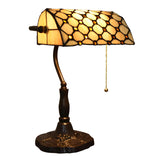 Classic Tiffany Style Banker Stained Glass Table Lamp Image - 5