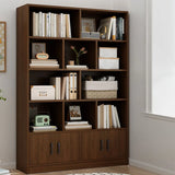 Classic Vertical Modern Rectangular Wooden Bookcase Image - 11