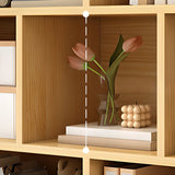 Classic Vertical Modern Rectangular Wooden Bookcase Image - 14