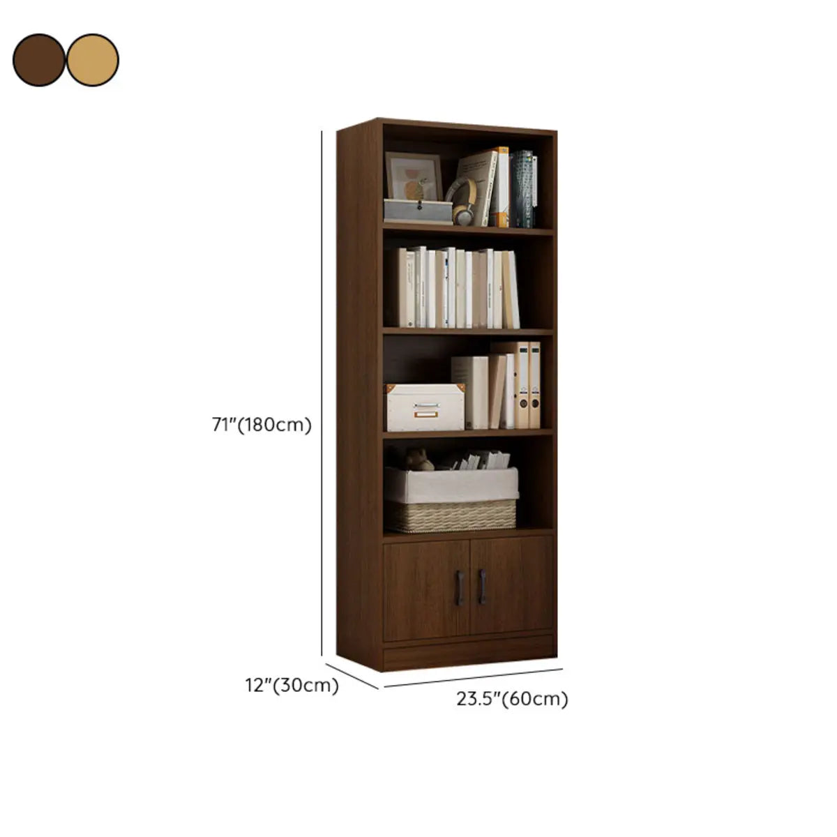 Classic Vertical Modern Rectangular Wooden Bookcase 