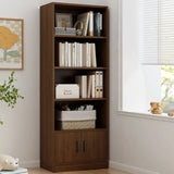 Classic Vertical Modern Rectangular Wooden Bookcase Image - 3