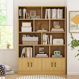 Classic Vertical Modern Rectangular Wooden Bookcase Image - 5