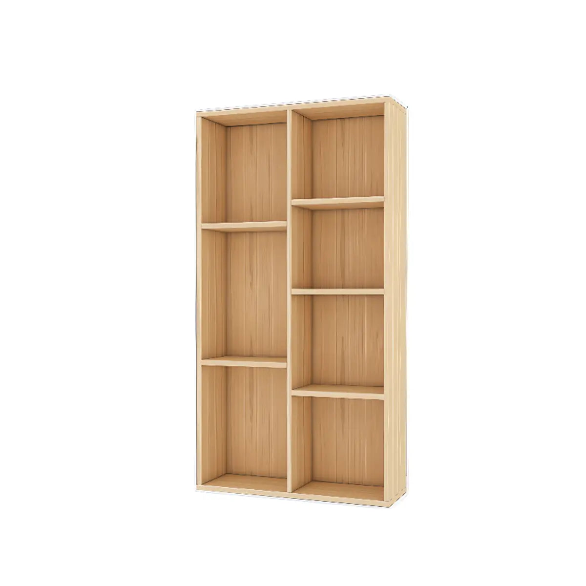 Classic Vertical Pine Wood Rectangular Display Bookcase Image - 10