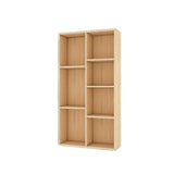 Classic Vertical Pine Wood Rectangular Display Bookcase Image - 10