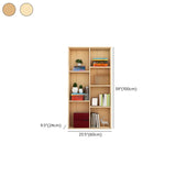 Classic Vertical Pine Wood Rectangular Display Bookcase #size