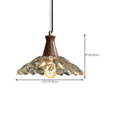 Classic Vintage Cone Pendant Light Clear Glass Brown Image - 13