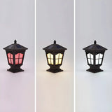 Classic Vintage Solar Lantern Black Garden Post Light Image - 10