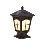 Classic Vintage Solar Lantern Black Garden Post Light Image - 5