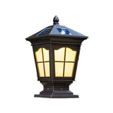 Classic Vintage Solar Lantern Black Garden Post Light Image - 8