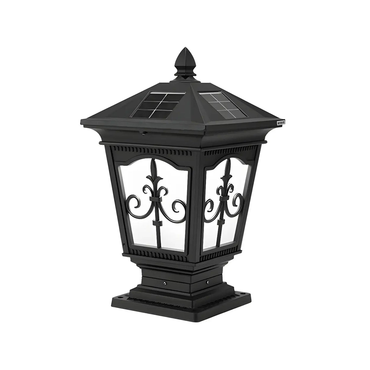 Classic Vintage Solar Lantern Black Garden Post Light Image - 9