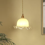 Classic Vintage White Glass Bell Pendant Lights Image - 1