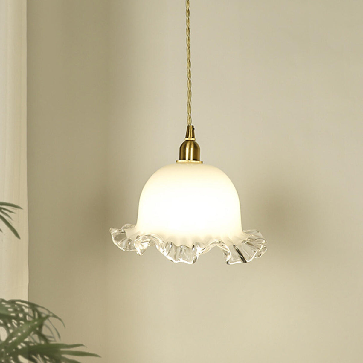 Classic Vintage White Glass Bell Pendant Lights Image - 4