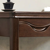 Classic Walnut Wooden Two Drawers Small Writing Desk Image - 8