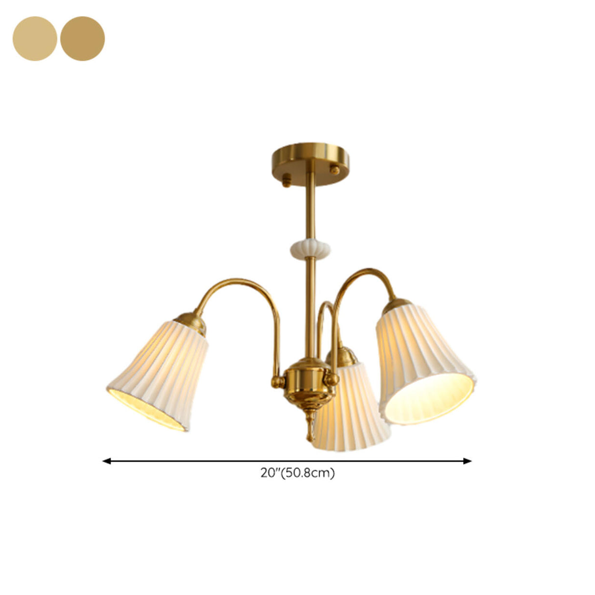 Classic White Ceramic Drum Brass Round Chandelier  