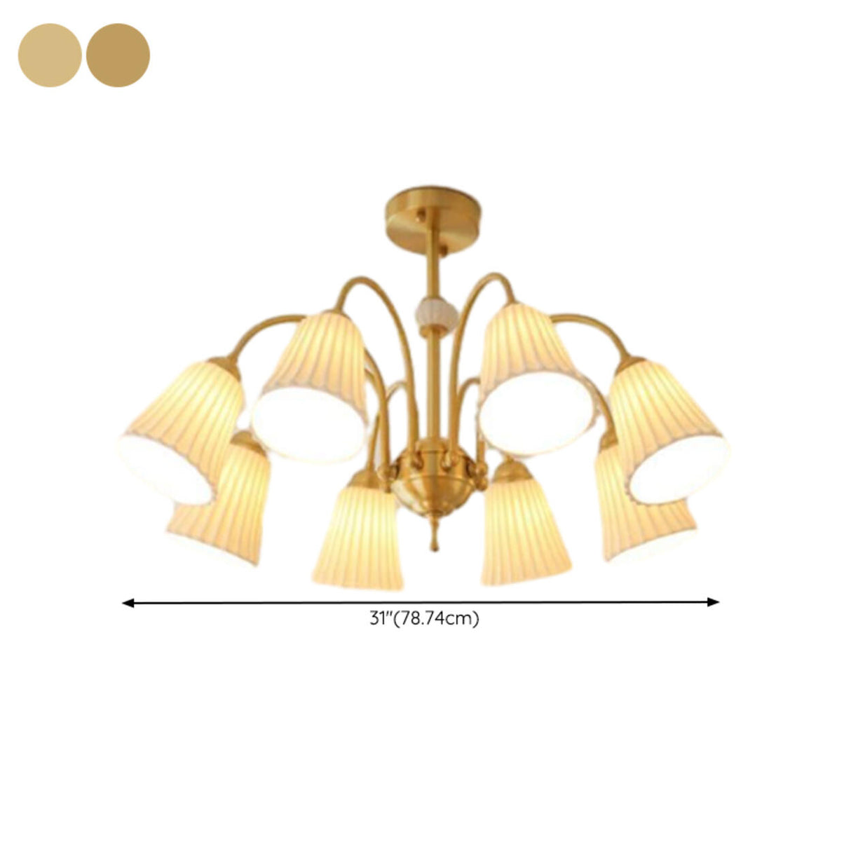 Classic White Ceramic Drum Brass Round Chandelier  Image - 17