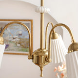 Classic White Ceramic Drum Brass Round Chandelier  Image - 9