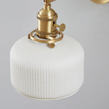 Classic White Ceramics Gold Geometric Wall Sconce Image - 13