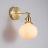 Classic White Ceramics Gold Geometric Wall Sconce Image - 3